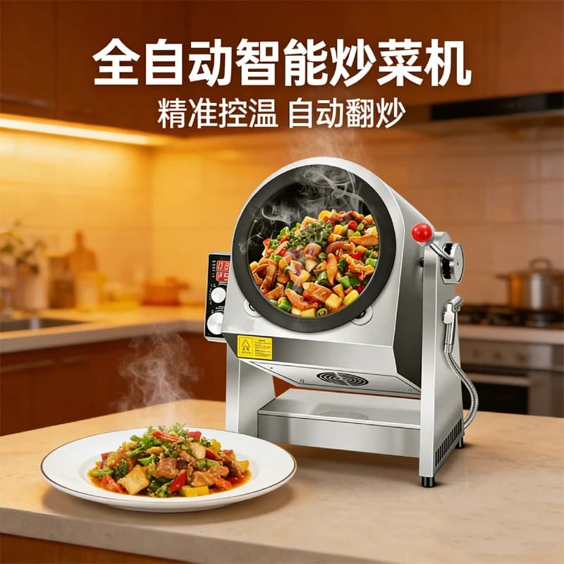 Macchina da Cucina Automatica Commerciale da Banco con Piccolo Tamburo per Riso Fritto, Noodles, Pasta e Stir-fry