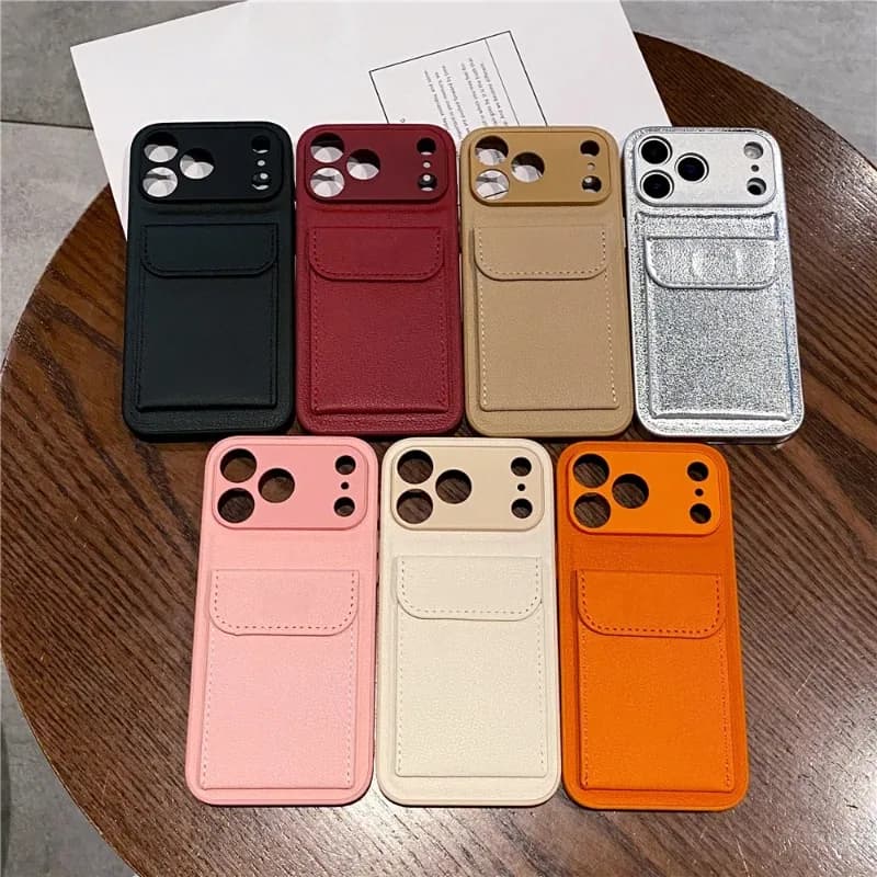 Nuova custodia per telefono - Adatta per iPhone 17 16 15 14 13 12 11 Pro Max Plus Air, in pelle di lusso con porta carte, creativa e divertente per coppie