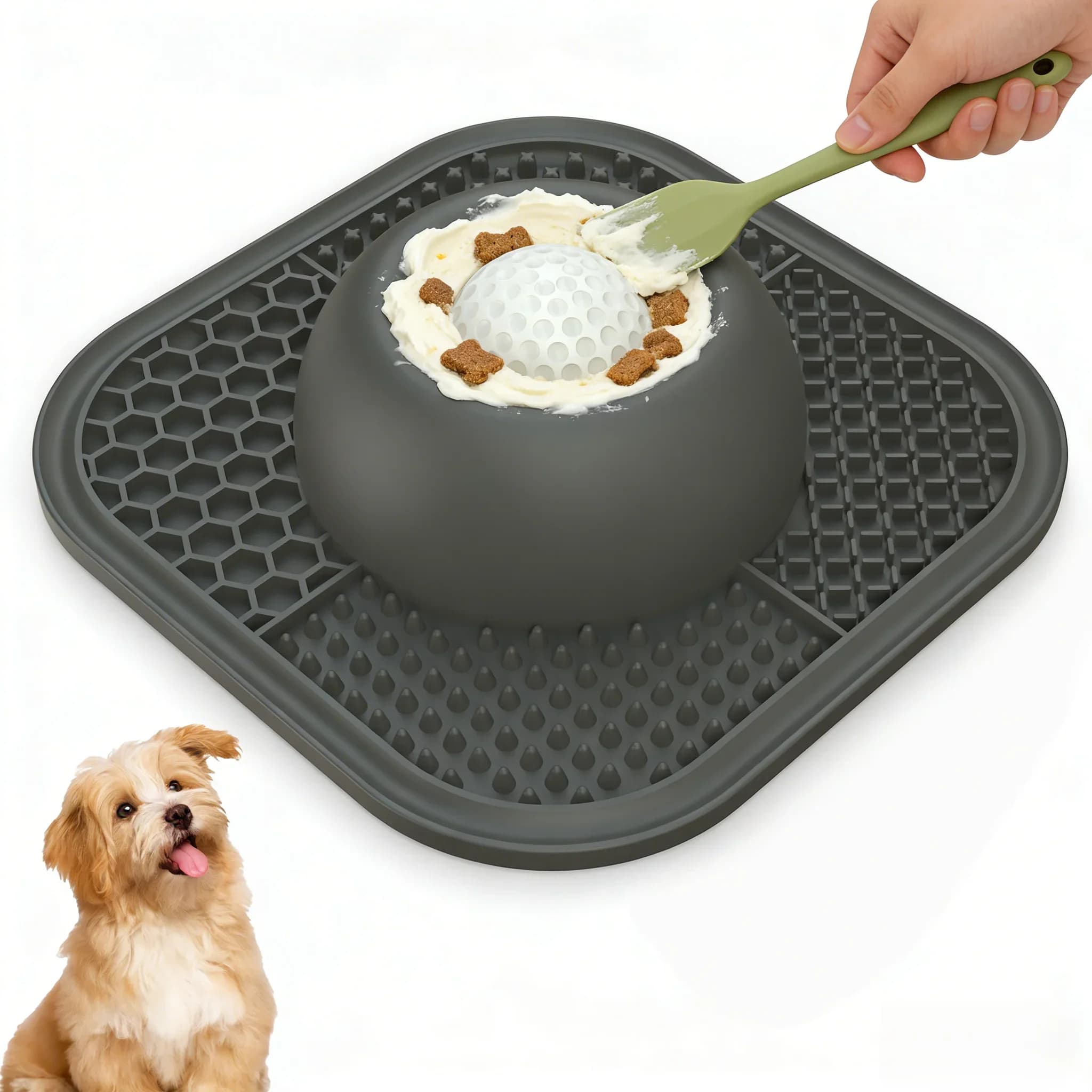 Silicone Pet Lick Bowl Interactive Non-Slip Slow Feeder Dog Bowl Promotes Dental Health Self-Soothing Liquid Food Bowl