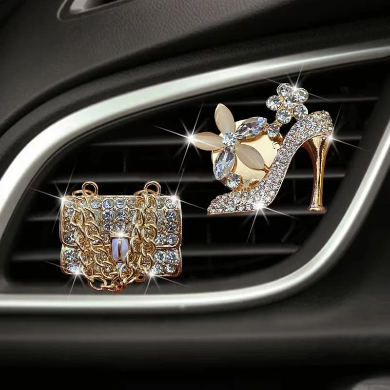 Car Deodorant Bling Automatic Saw Clip for Perfume Accessories Girls Bag Perfume Diffuser for High Heel Car Decoration