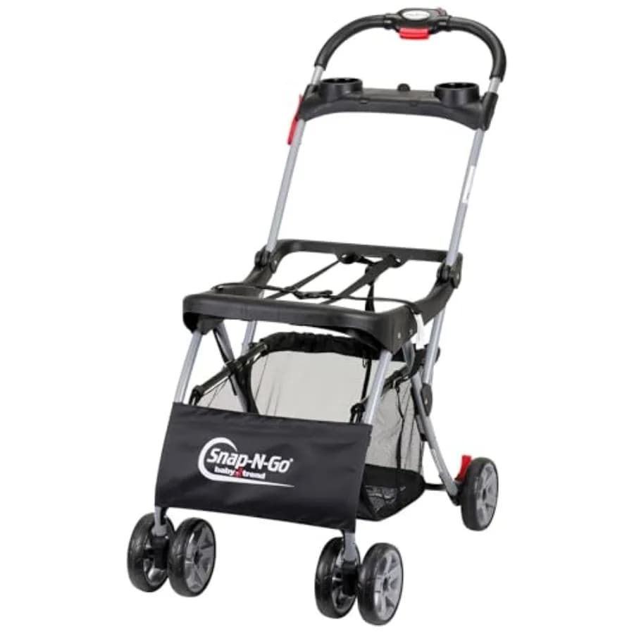 Baby Trend Snap N Go EX per seggiolino auto per neonati, poliestere, nero, marsupio universale leggero e pieghevole con 2 portabicchieri