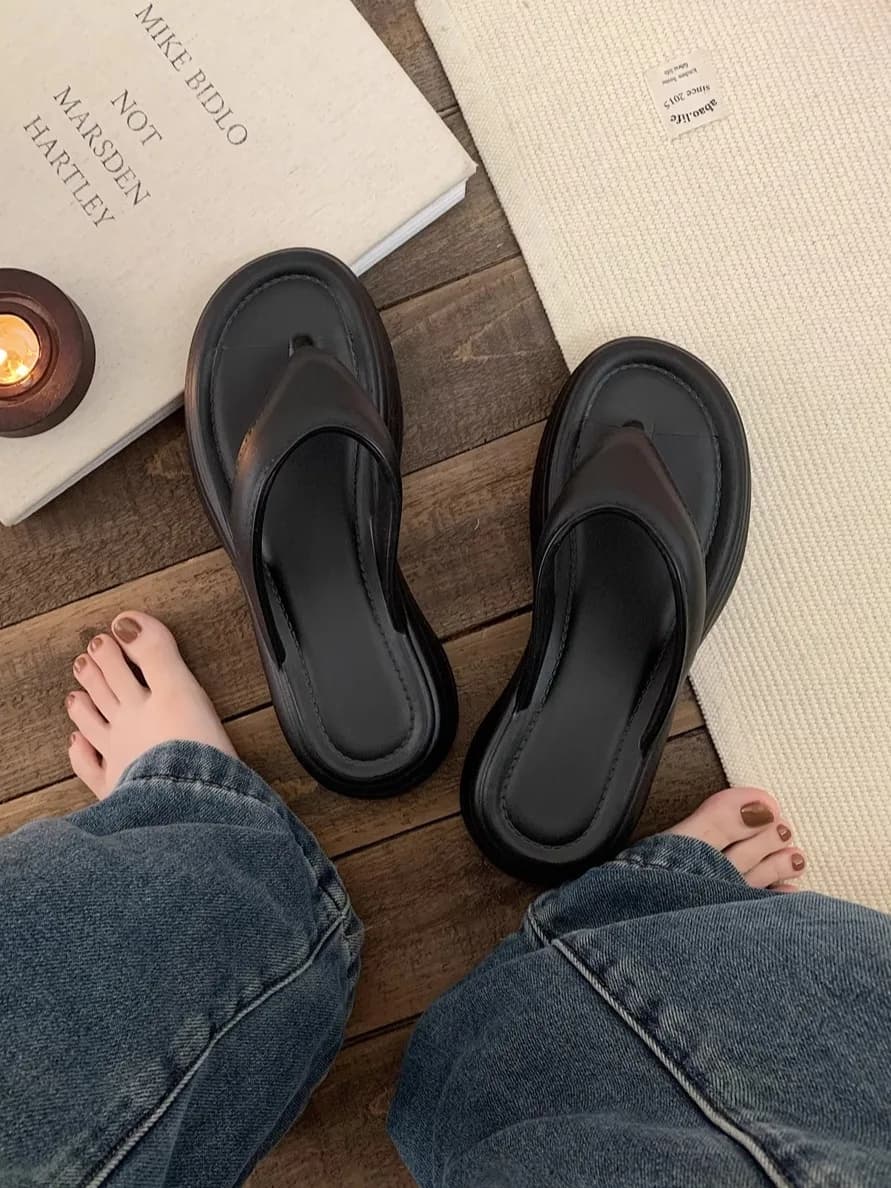 Sandali Casual Versatili in Tinta Unita Stile Semplice Antiscivolo da Spiaggia Estivi Anti-Odore Ciabatte da Donna