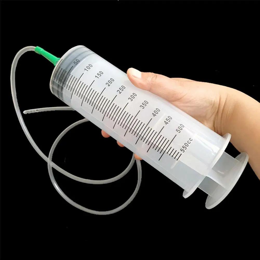 Oil Pump Reusable with Needle 100/300/550ml, Large Capacity, with 1m Pipe for Domestic Animal Feeding, Vacuum Pump