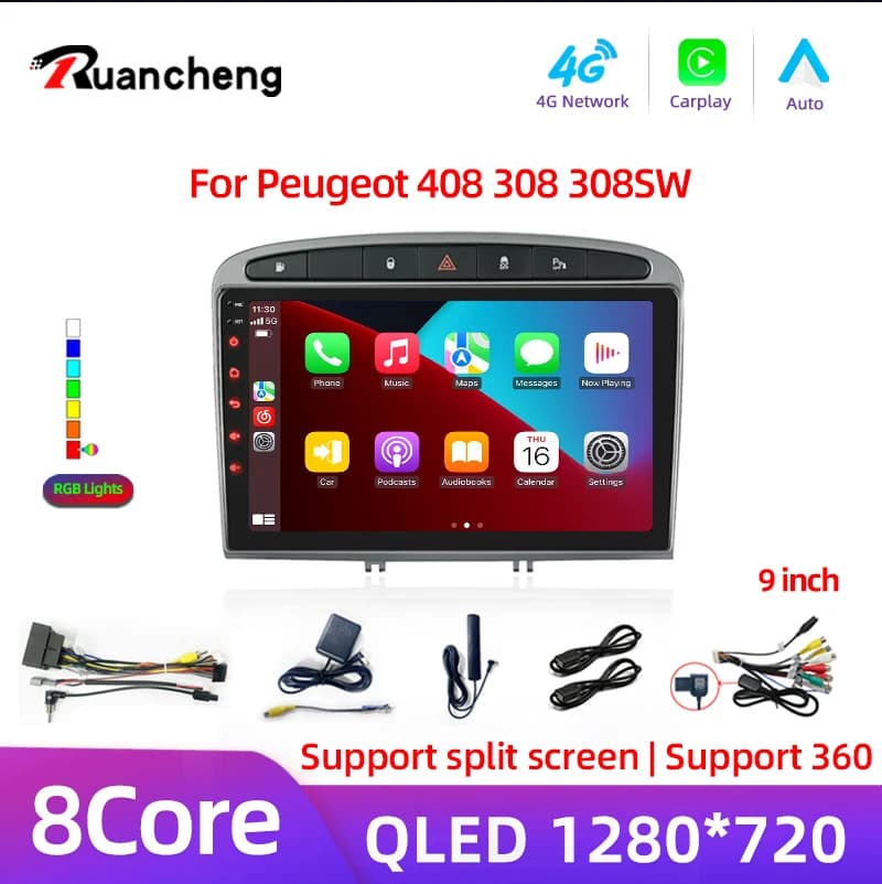 X Android 13 8Core Autoradio GPS RDS DSP lettore multimediale per Peugeot 408 per Peugeot 308 308SW 2din lettore per auto Android NO DVD