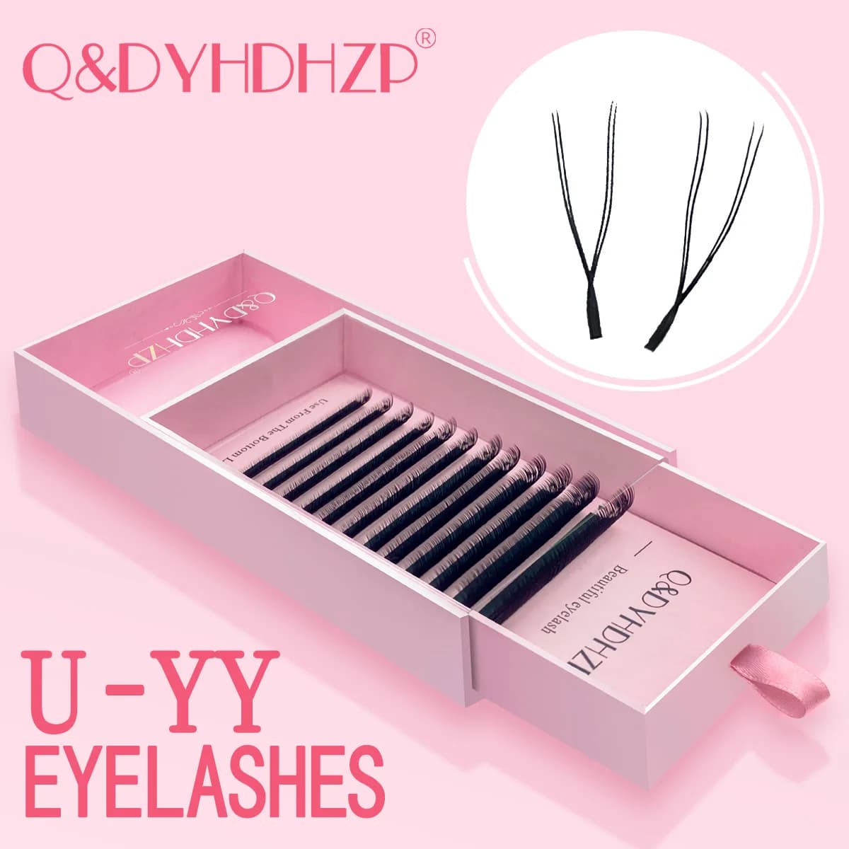 Q&DYHDHZP U-shaped YY Mink Faux Eyelashes Extensions- Volume Boosting False Cils for Eyelash Enhancement YY Lash Extension Style