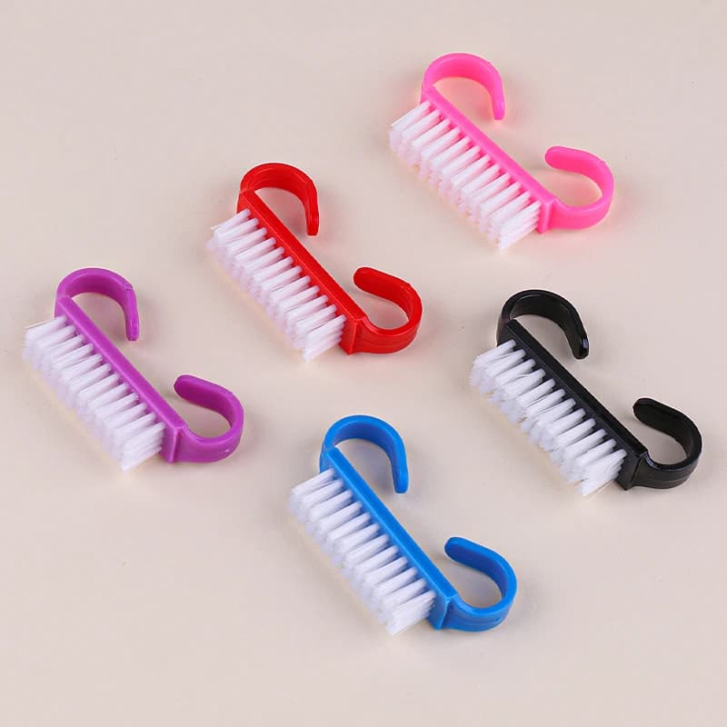 10 pz/20 pz spazzole per la pulizia delle unghie per la cura delle unghie polvere rimozione morbida strumenti per manicure manico in plastica pulizia spazzola per salone di bellezza