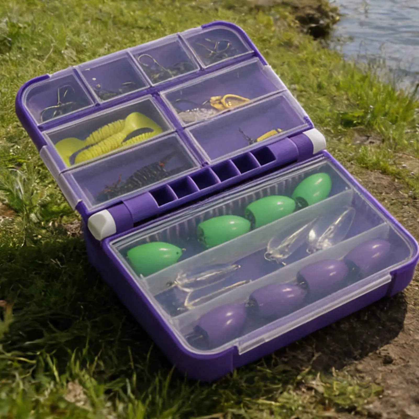 Double Layer Fishing Equipment Boxes, Portable Fishing Accessories Container, Fishing Mesh Box, Fishing Mesh Box