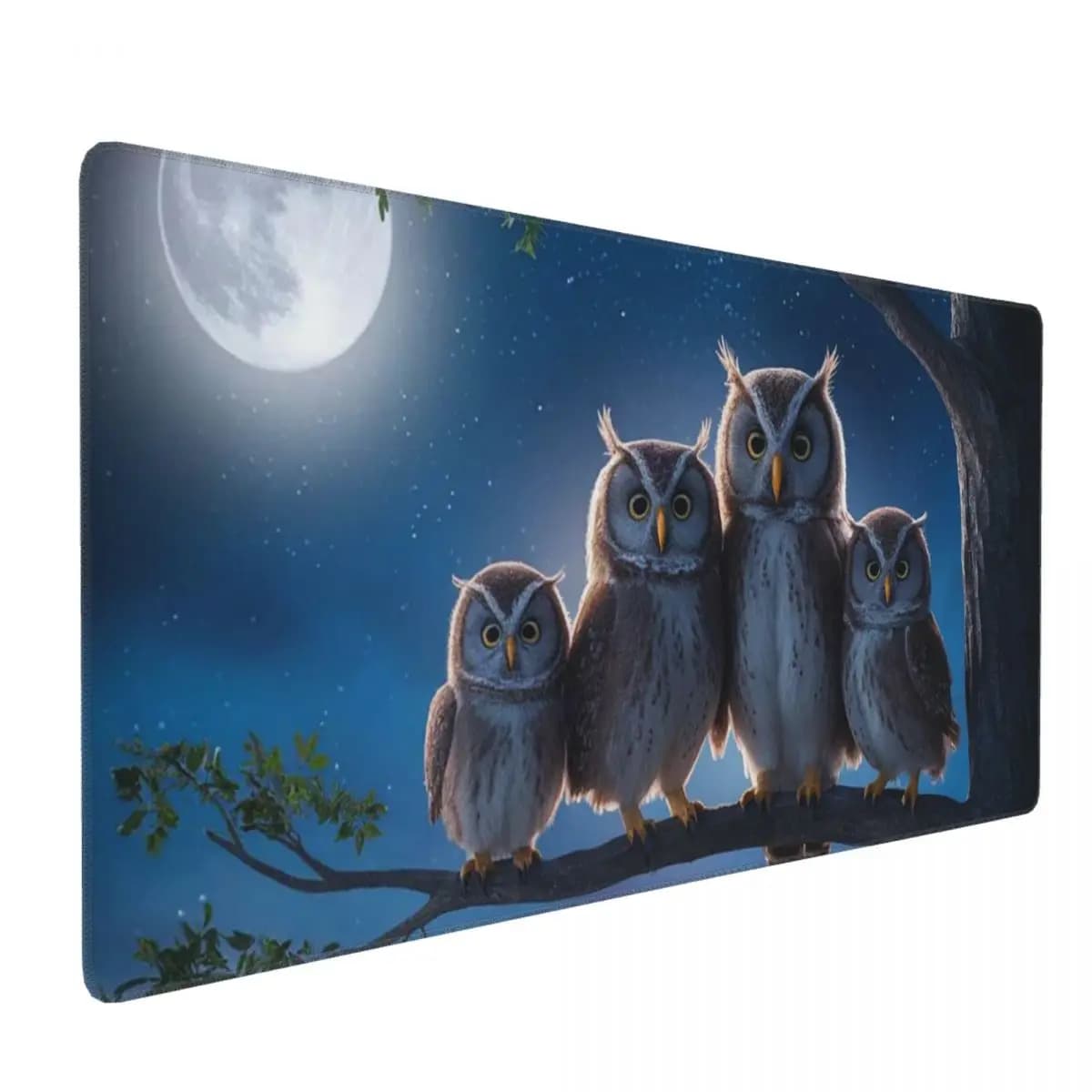 Tappetino per mouse grande con simpatica gufo che si aggrappa a un ramo, per gamer, PC, laptop, tastiera, accessori da ufficio, tappetino da scrivania