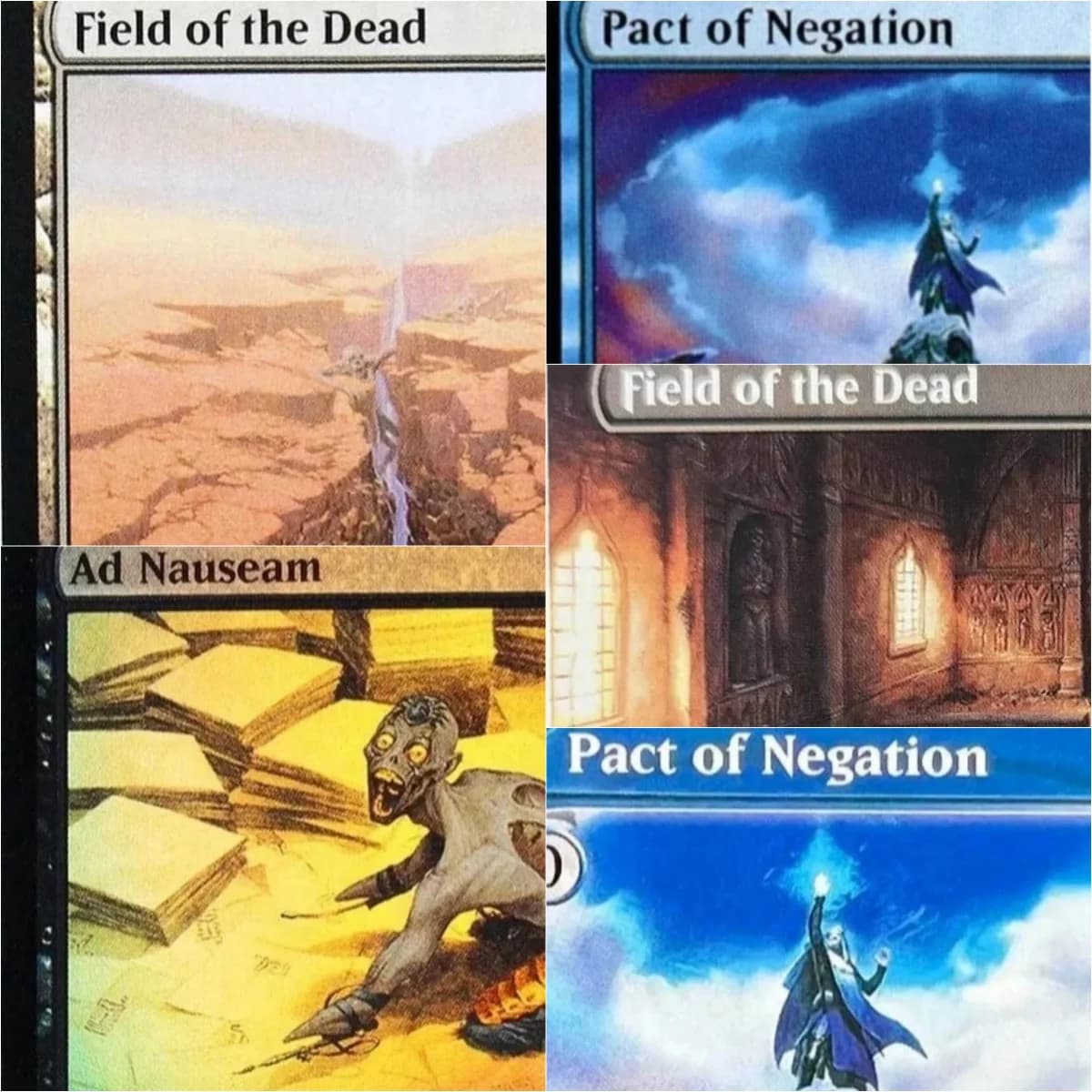 "Field of the Dead/Ad Nauseam" TCG Proxies magiche Gioco Nero Carte da gioco di alta qualità Raccolta di giochi da tavolo Carte collezionabili Proxy