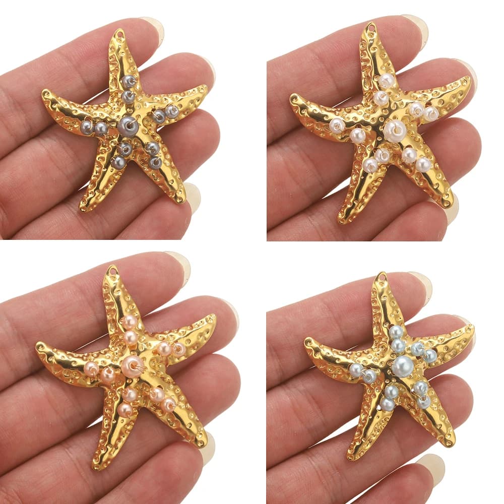 1 pz perline in acciaio inossidabile ciondoli stella marina per la creazione di gioielli pendenti oceano connettori collana fai da te parti del connettore dei gioielli
