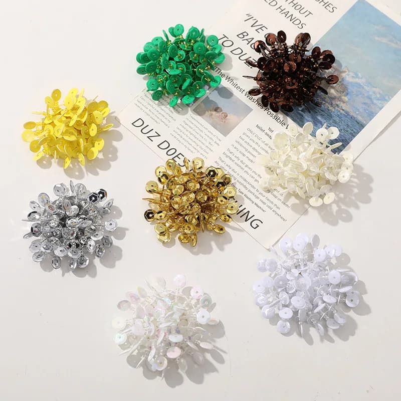Ciondoli per Scarpe con Paillettes e Perline a Forma di Fiore, Accessori Fai-da-Te alla Moda per Zoccoli, Fibbia Decorativa con Perline