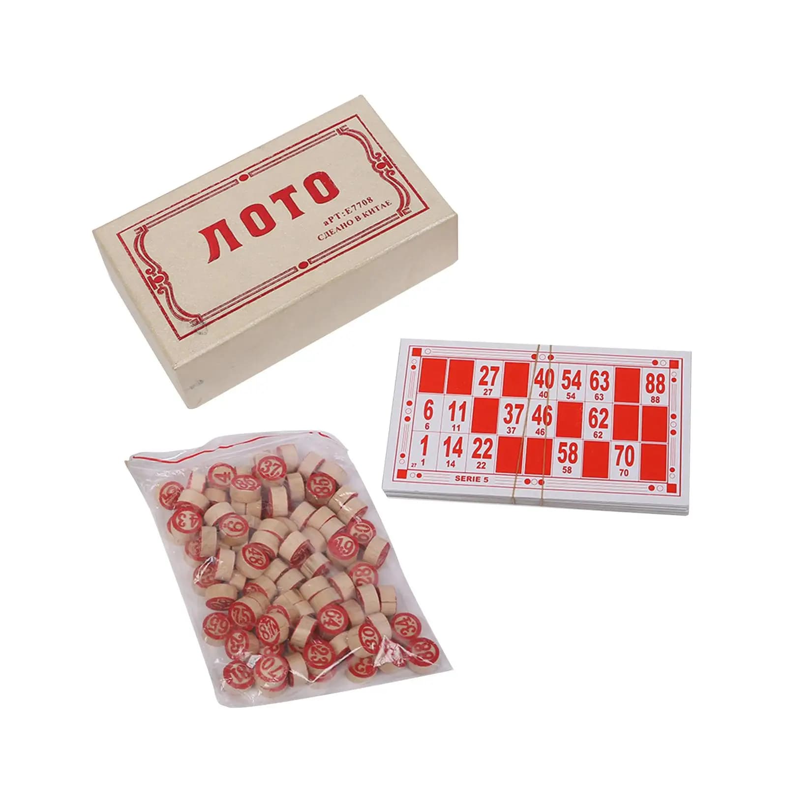 Gioco del Lotto russo divertimento tradizionale interattivo sviluppa l'intelligenza Set di Bingo in legno Vintage gioco da tavolo per i viaggi
