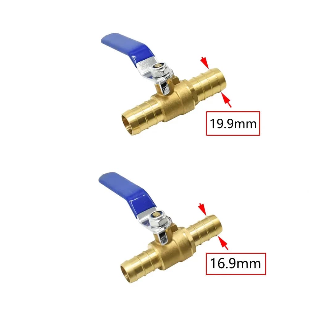 Brass 16mm 19mm Water Tap Hose Connector Metal Ball Valve Barb Air Oil Control Valve Crane Quick Connector 1pcs