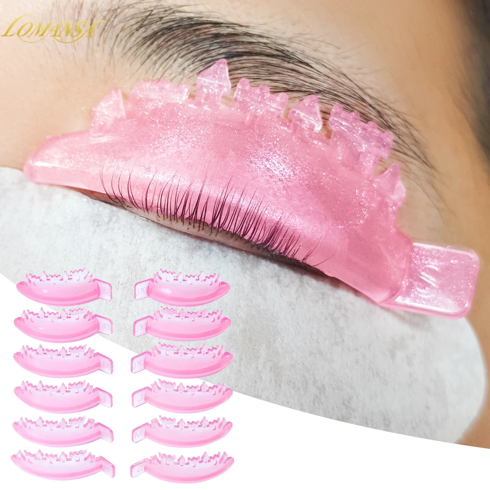 Lomansa 6 Paia di Cuscinetti in Silicone per Permanente Ciglia a Curvatura L, Accessori per Lifting Ciglia, Strumenti di Bellezza per Arricciare le Ciglia