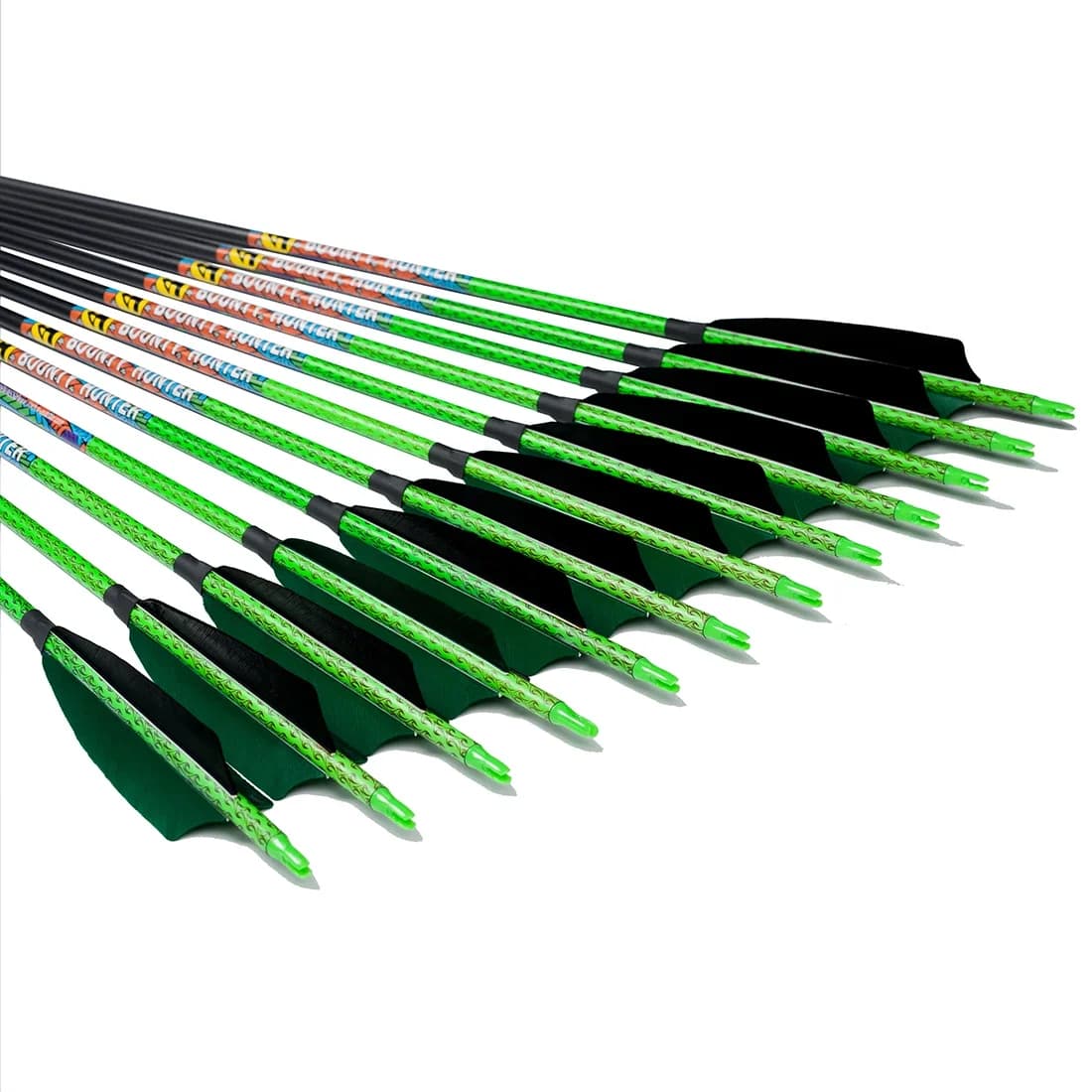 12 pz Linkboy Tiro con l'arco Freccia in carbonio Spine 300 340 ID6.2mm 5 pollici Piuma di tacchino Composto Arco tradizionale Caccia Tiro