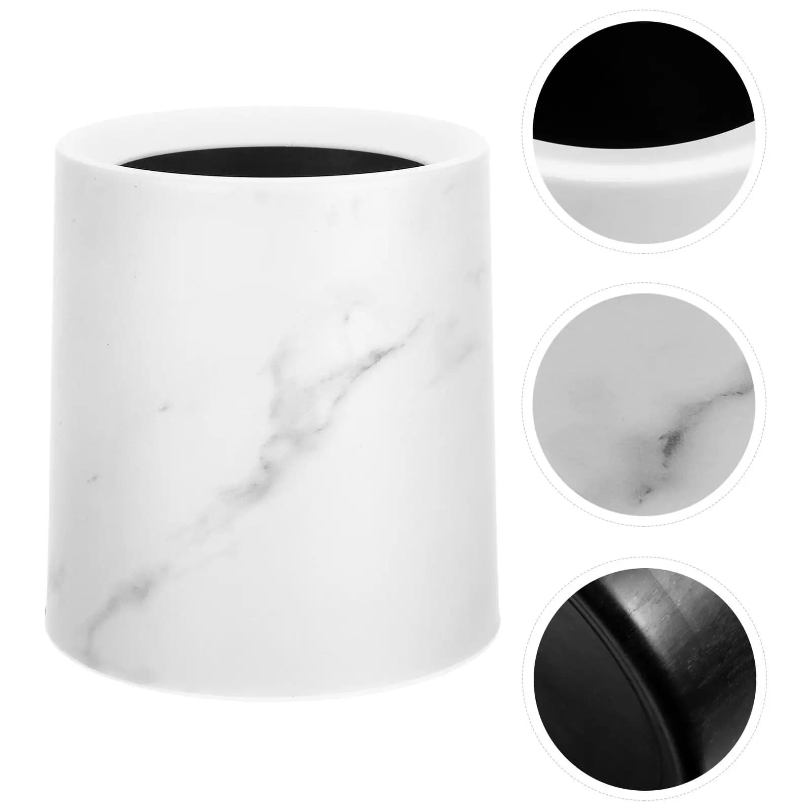 Small Compact Marble Desktop Garbage Can Trash Bin for Bathroom Office Home Desk Use Desktop Garbage Can Small Wastebasket