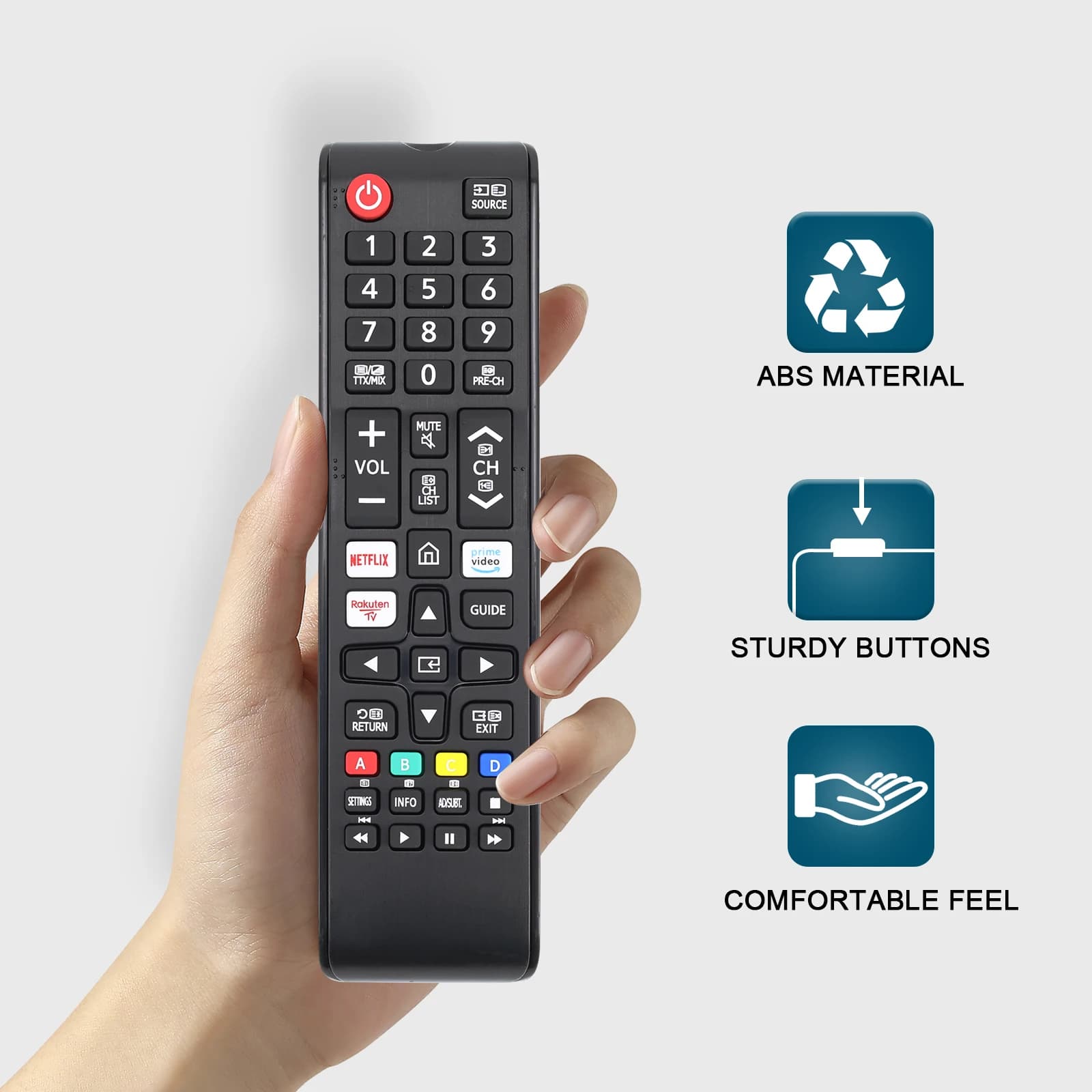 Universal remote control for Samsung Smart TV, suitable control replacement for LED TV 4K Uhd Qled Hdtv, with Hulu Netflix Primevide