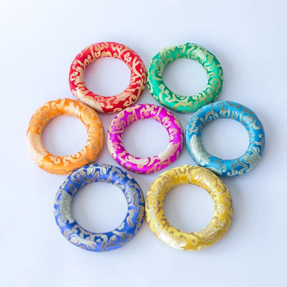Cloth O-ring for 6-12/7-12inch 7pcs Crystal Singing Bowl Embroidered Cloth Musical Accessories