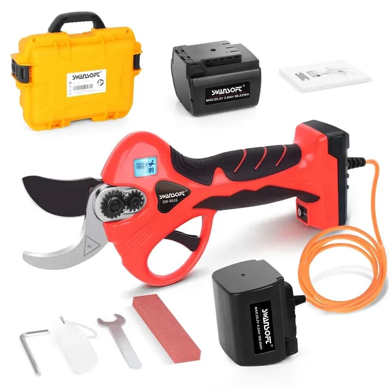 25.2V SW-8616 Anti-cut Cordless Electric Pruning Shears with 2.6AH 4AH Batteries Stock in Poland Warehouse