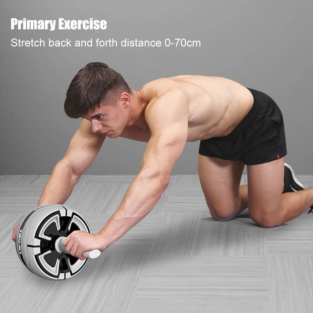 Wheel for Abdominal Exercises Anti-slip with Rebound, Core Strength Trainer, Stackable Roller for Gym and Home, Fitness Equipment