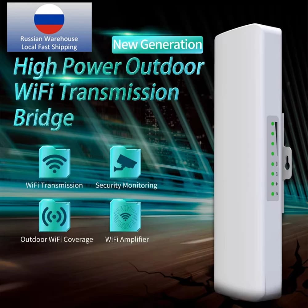 Comfast 300Mbps Wireless Outdoor CPE 5KM WIFI Bridge 48V POE Estensore di Segnale WiFi 2.4Ghz Access Point Ripetitore Spina EU/US PTP