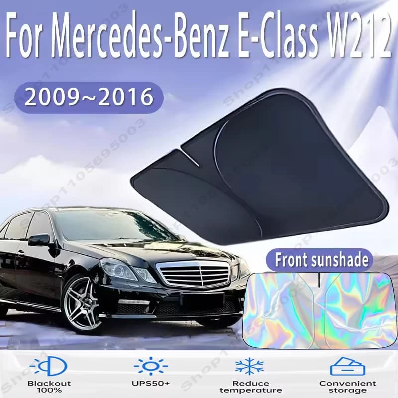 Front Windshield Sun Shade For Benz E-Class W212 2009~2016 Custom Fit Foldable UV Reflective Sun Heat Protection Car Interior