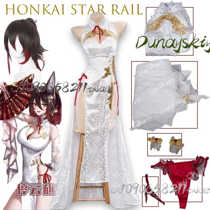 Shop1104340175 Negozio Honkai Star Rail Huanlong Tingyun Costume Cosplay Cinese CheongsamFemmina Cosplay Qipao Cos