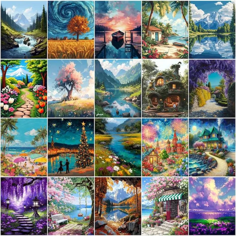 GATYZTORY Paint By Number Adult Kit Landscape Acrylic Art Supplies Drawing By Numbers Watercolor Diy Set Paint Kit Picture Oil