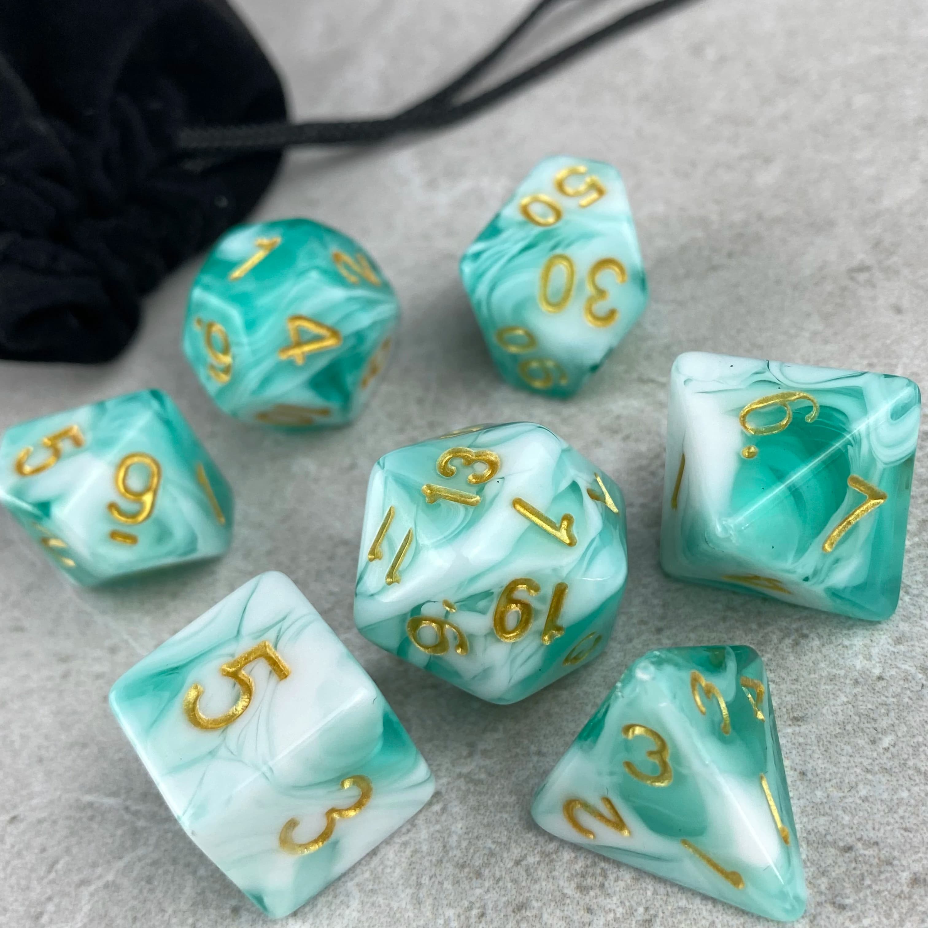 Set di dadi DND - Dadi poliedrici bicolore 7 pezzi per Dungeon and Dragons D&D Giochi di ruolo Dadi con borsa per dadi