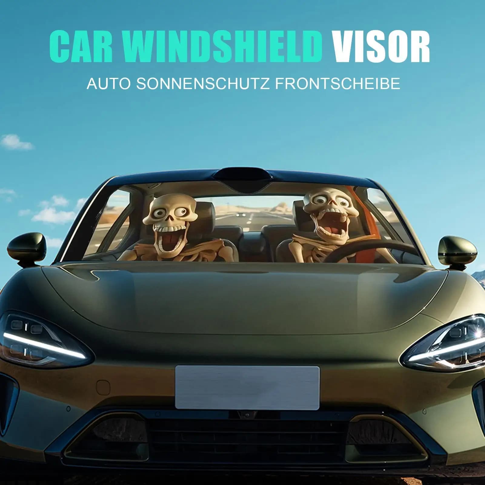 Visiera parasole per auto, parasole, scudo pieghevole con ventosa, coperture per finestre, protezione UV, divertimento estivo, accessorio per veicoli