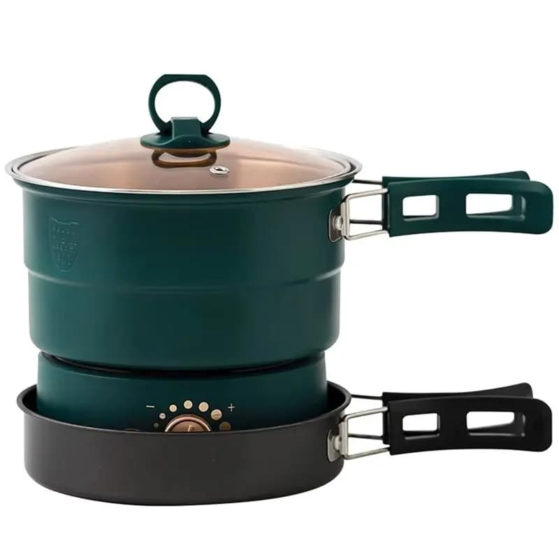 ABWZ-Portable 1.6L Electric Cooker Cooking Pot Foldable Hotpot Multi-Cooker Split Type Rice Cooker Frying Pan Home Travel EU Plu