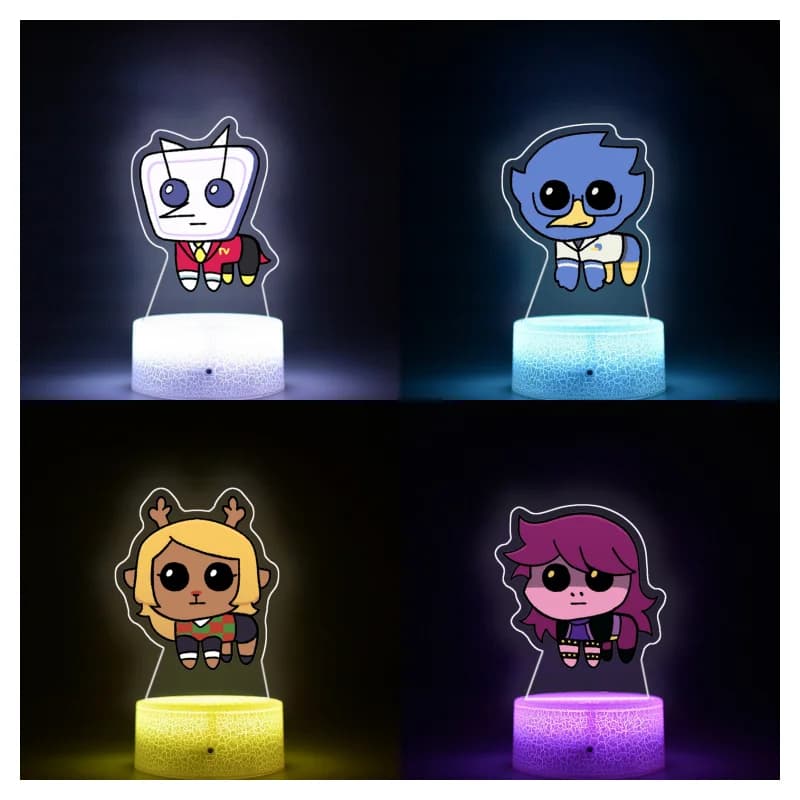 Luce Notturna in Acrilico con Personaggi Anime per Deltarune, 7 Colori, Versione Q, Decorazione Creativa per Camera da Letto