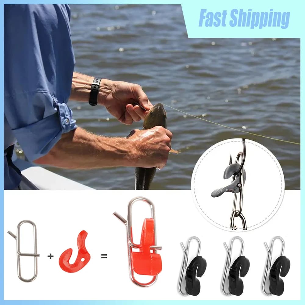 10 pezzi da pesca con clip per esca a impatto a sgancio rapido esche regolabili per esterni gancio connettore girevole accessori per attrezzatura da pesca