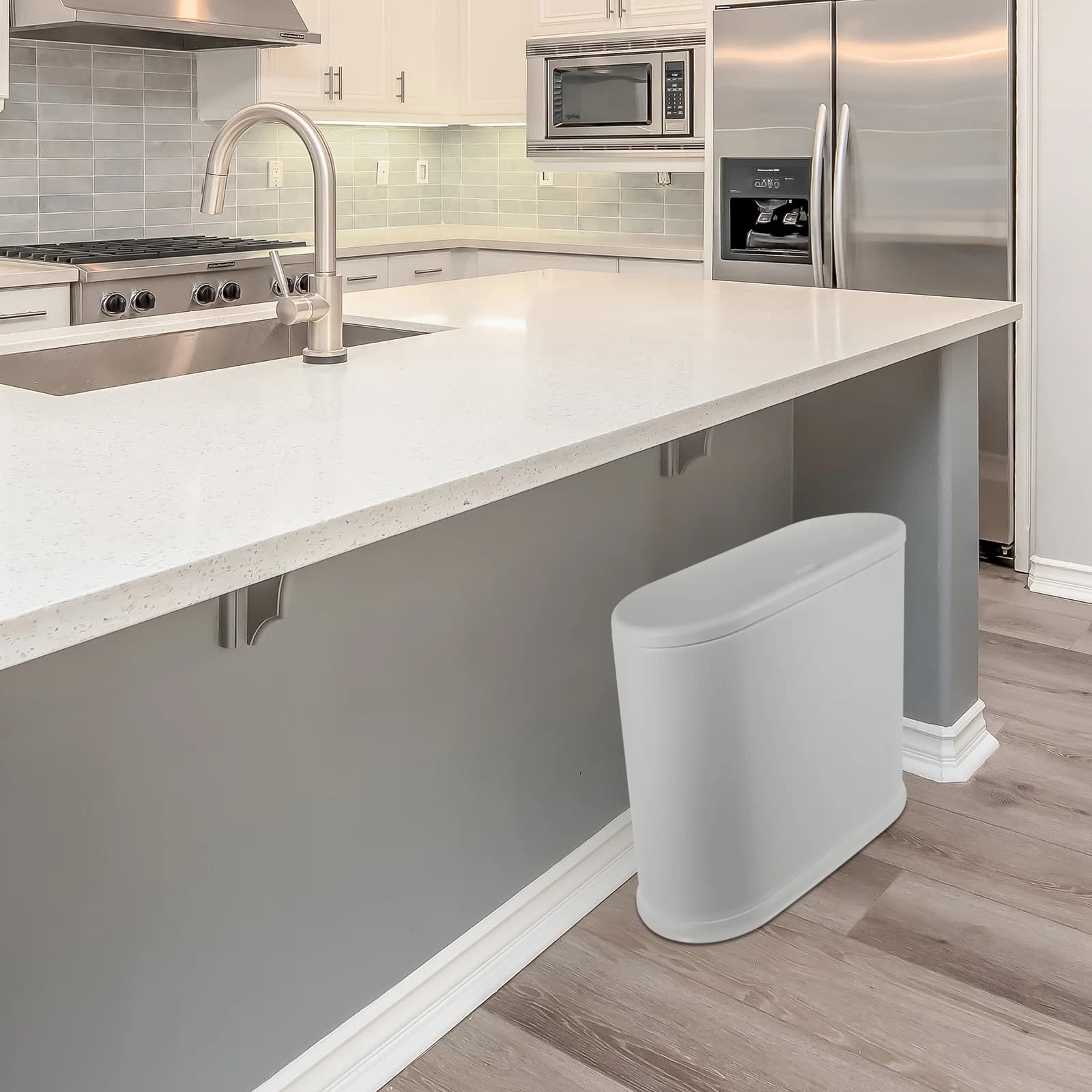 Cestino Sottile Premium in Plastica PP, Bidone Stretto per Bagno, Camera da Letto, Cucina, Ufficio, Contenitore per Rifiuti, Decorazione Casa