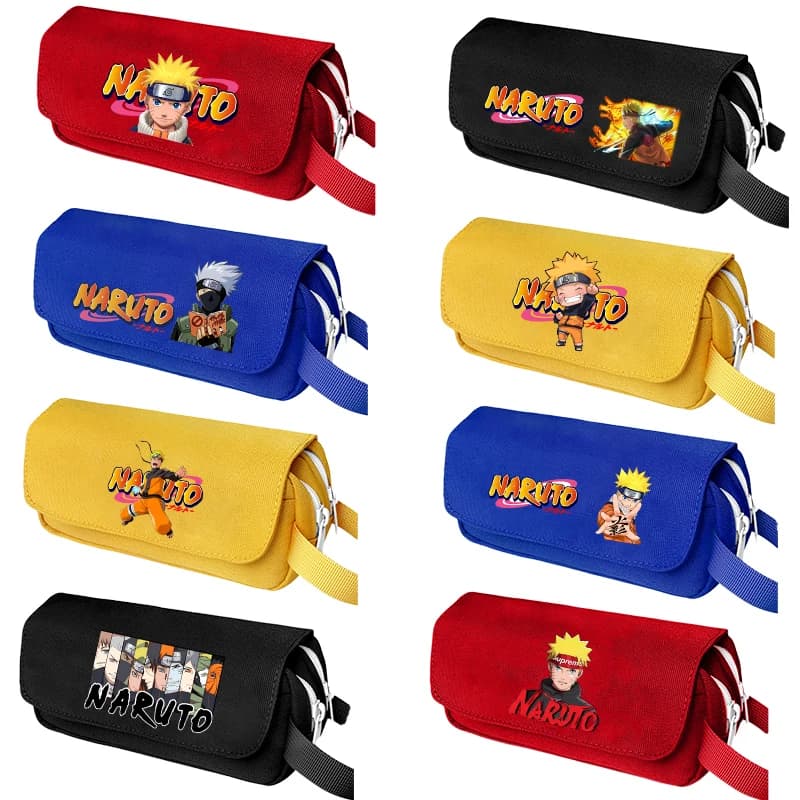 Narutos Pencil Case Boy Cartoon Anime Character Pen Pouch Student Fashion Large Capacity Pencil Bags Pencil Case Stationery Box