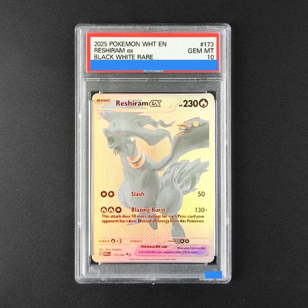 Proxy Fai-da-Te Molto Richiesto! 2025 US Reshiram ex # 173 Carte - 10/10 Gem MT Pokemon WHT TCG, Carte Nere Bianche Rare EX con Valutazione 10