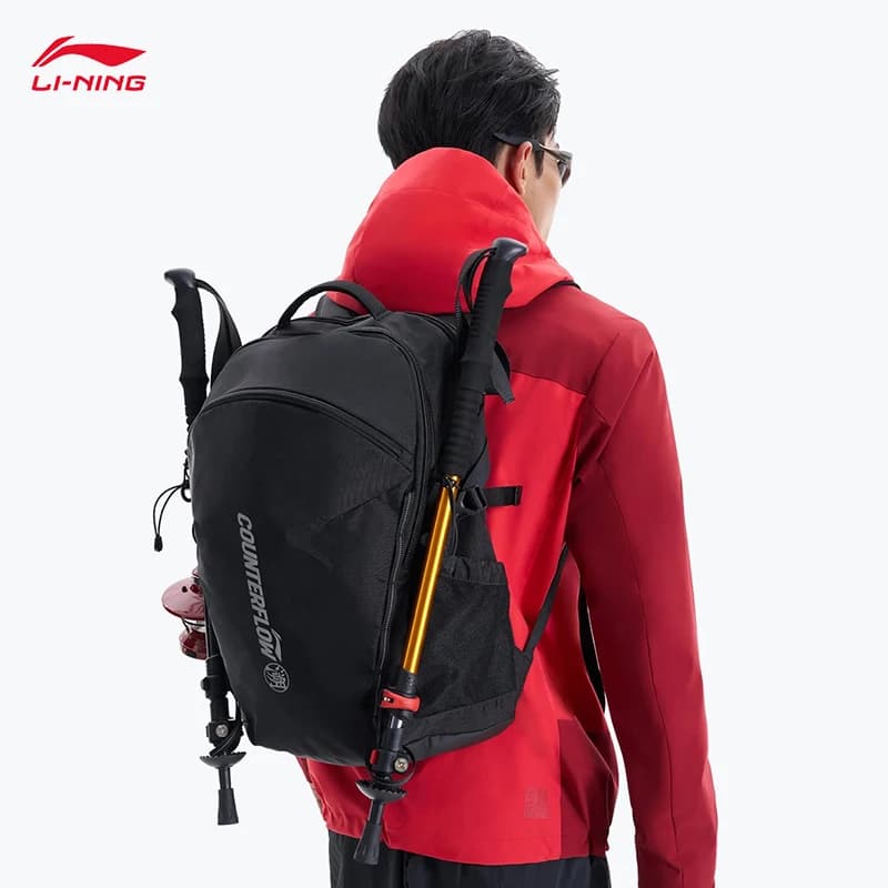 LI-NING COUNTERFLOW Outdoor Series Borsa zaino unisex riflettente LN WATER PROOF 32*15*47CM ABSW135
