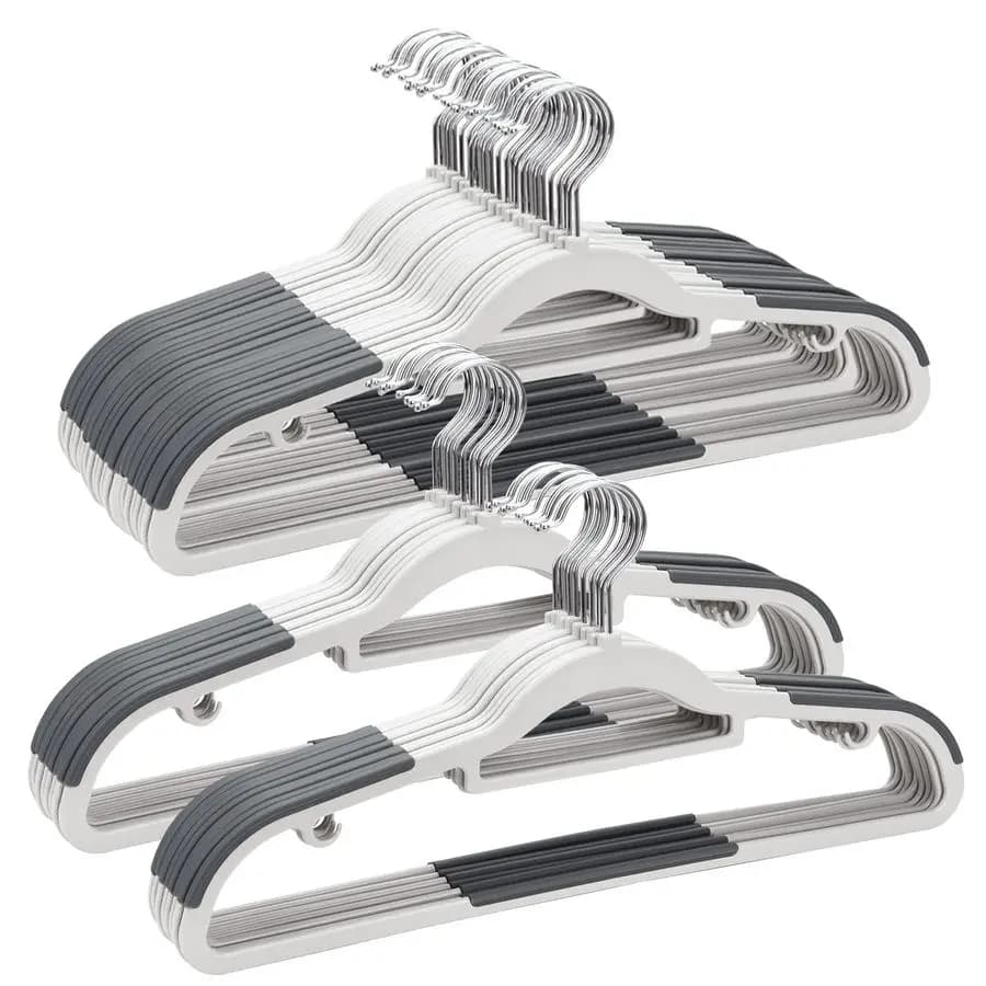 Pack of 50 Hangers in Plastic, Anti-slip, Soft, Resistant, 17.1 Women's and Men's Dresses