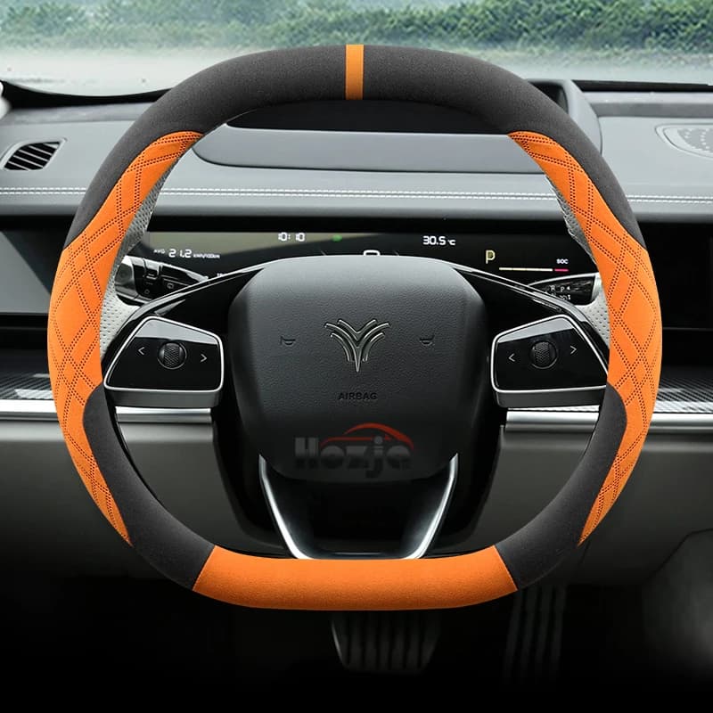 Coprivolante in pelle scamosciata per auto per NETA XSL GT 2022 2023 2024 2025 Double D Accessori interni auto