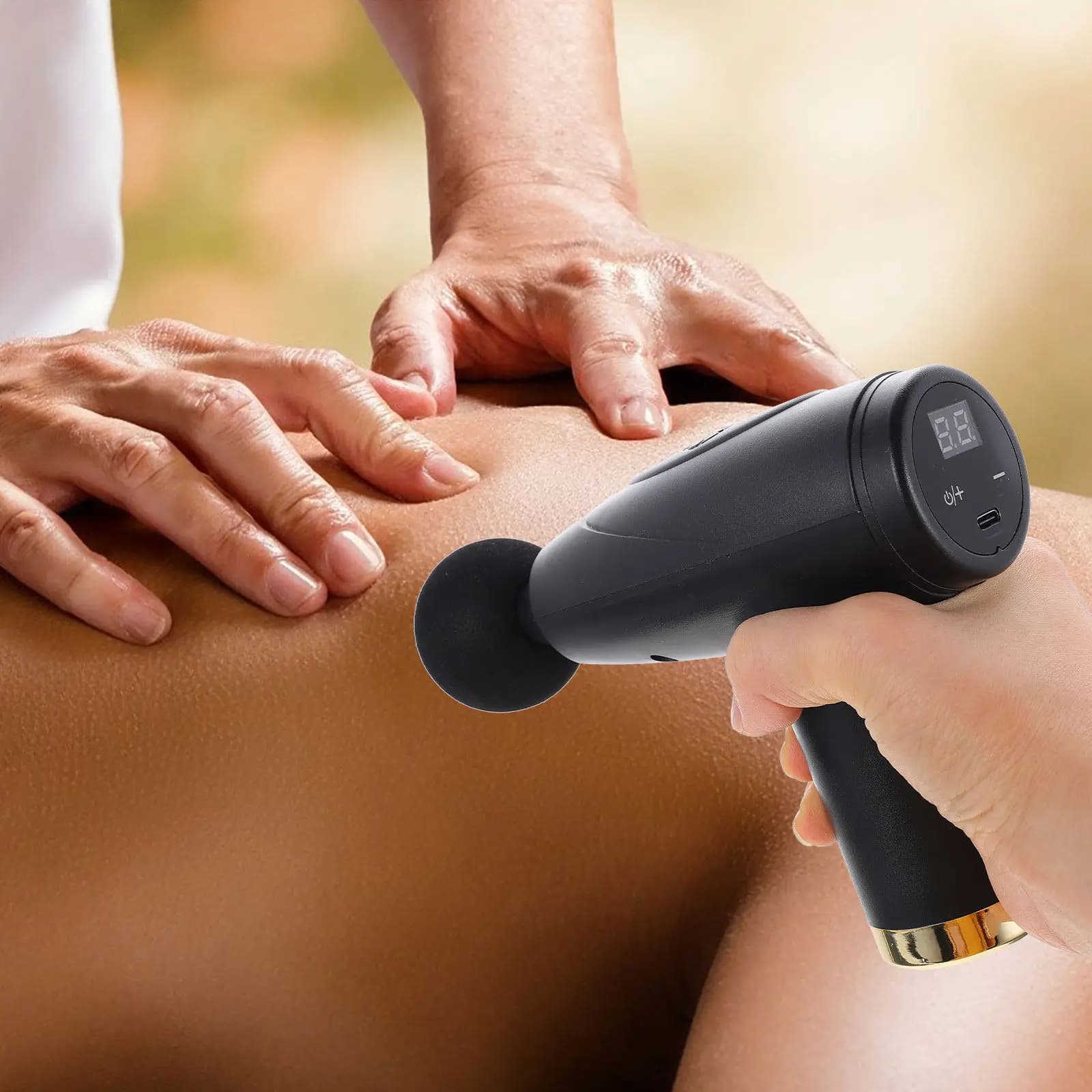 Set of 1 Smart Electric Muscular Massage, Portable Deep Percussion Massage, Small Hand Massage Tool Back, Collo and Body
