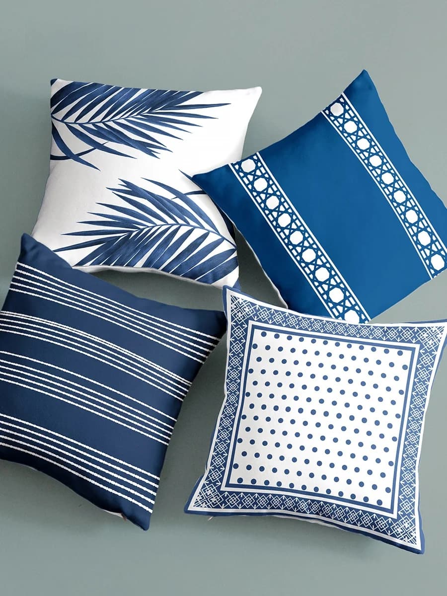 Blue Modern American Style Living Room Sofa Cushion Breathable Backrest Pillow Car Use Window Cushion Simple Design