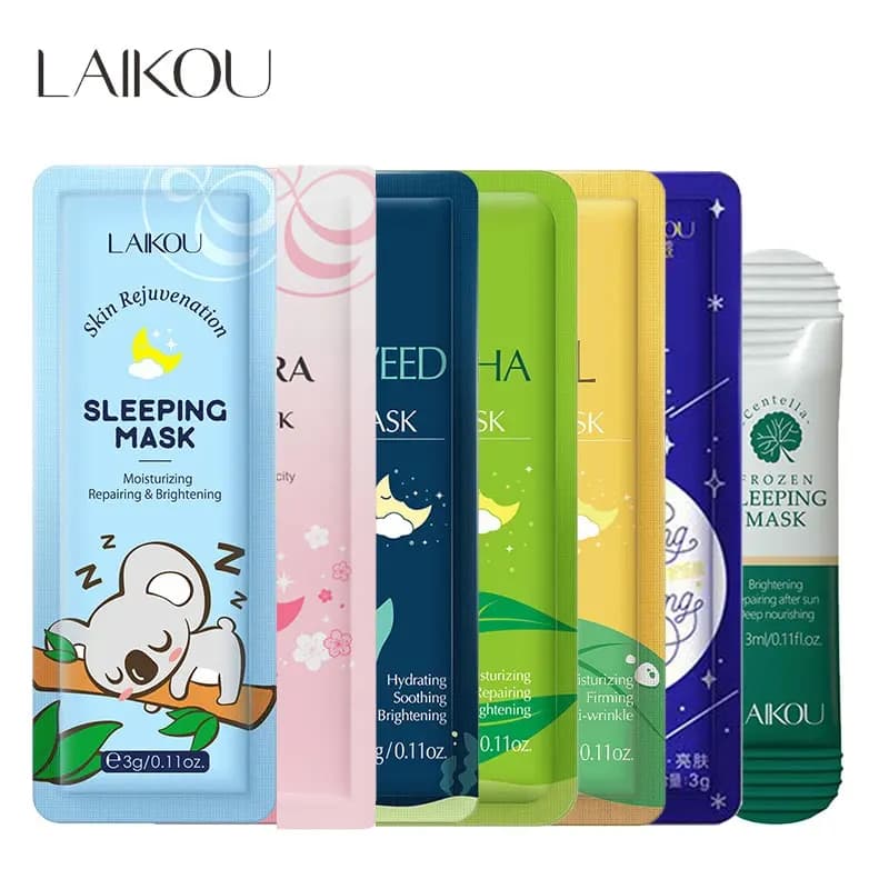 LAIKOU 7 pieces moisturizer mask for face moisturizing to sleep face sheets repairing masks and nourishing skin care night face mask