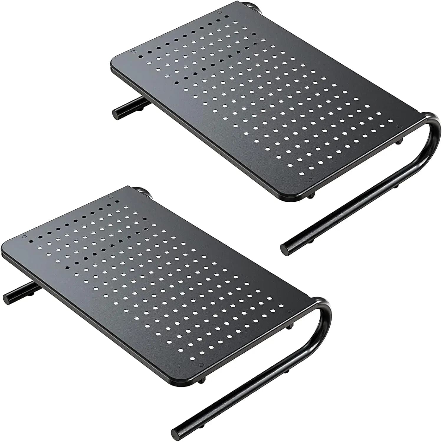 Monitor Stand Riser with Vented Metal Shelf for Desk, Laptop, PC, Printer, Black
