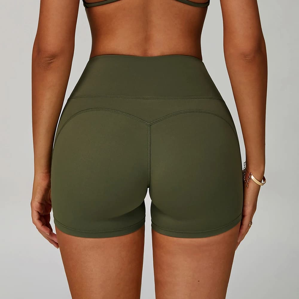 Women's Sports Shorts, High Waist Shorts, Modeling Leggings, Rapid Drying, for Fitness, Running and Cycling, 3-point Shorts