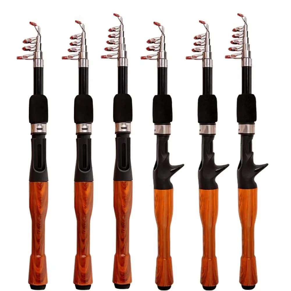 Mini canna da pesca telescopica, canna da pesca da 1,3 m, 1,6 m, 1,8 m, canna da pesca ultraleggera in fibra di carbonio