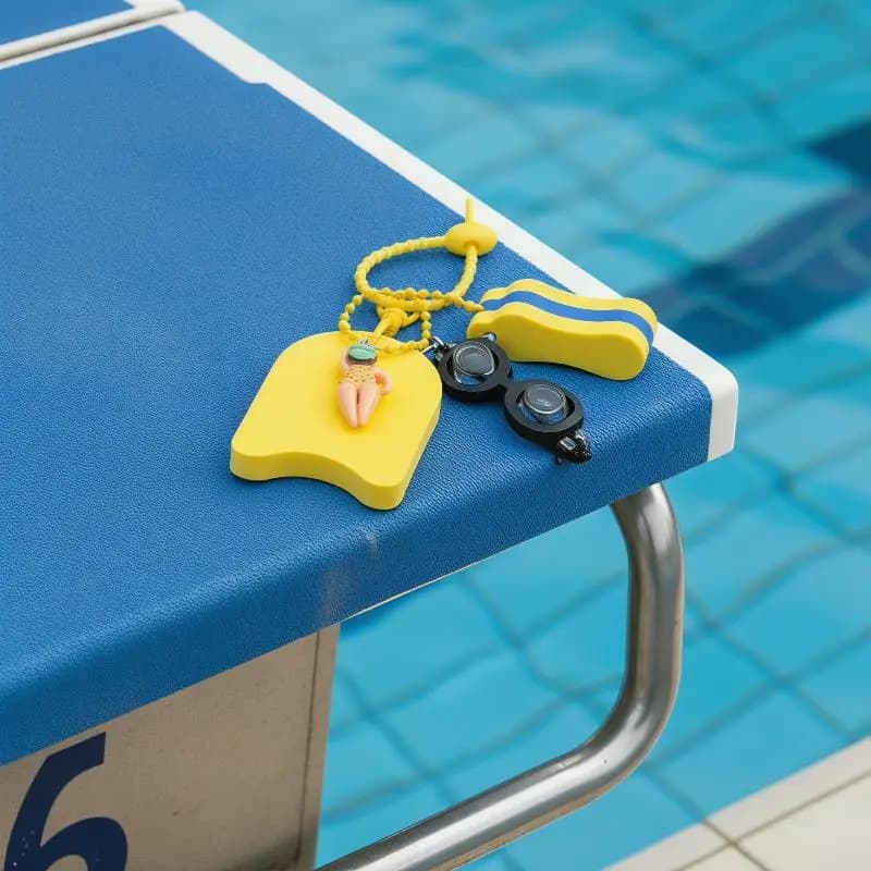 (N) Keychain Swim Themed Keychain With Mini Goggles Kickboard And Swimmer Charms Perfect For Bag Decoration Gifts For Swimmers