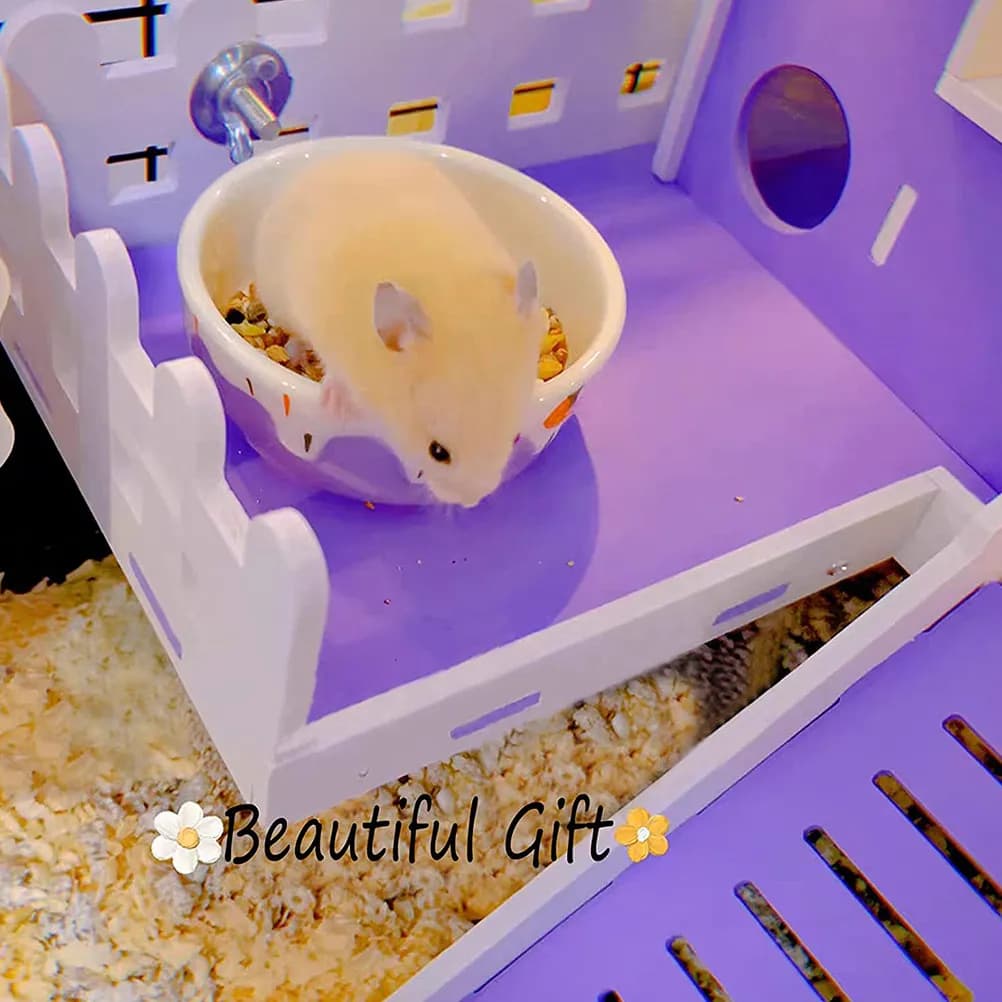 2Pcs Ceramic Small Pet Feeder Bowl Hamster Food Basin Smooth Cleaning Surface Premium Durability Comfortable Dining Experience