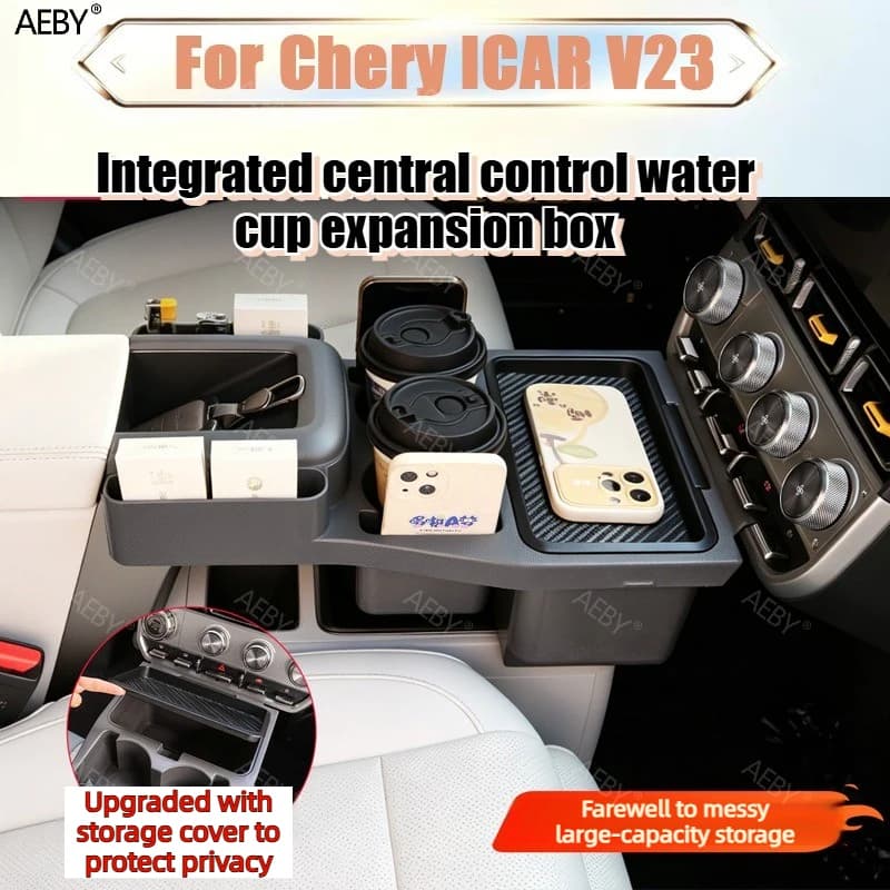 AEBY For Chery ICAR 26 models v23 /23s Center Console Organizer Tray Storage Box, easy installation Interior Accessories