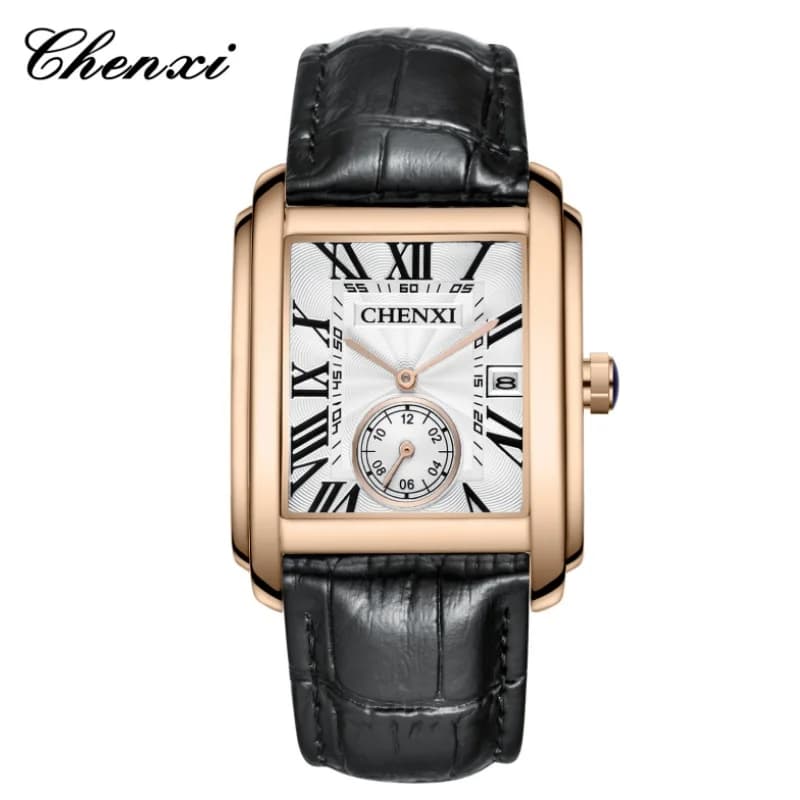 CHENXI 8216 Orologi da polso classici con cinturino in pelle marrone quadrato alla moda Orologi da uomo di marca di lusso superiore Orologio al quarzo Montre Femme