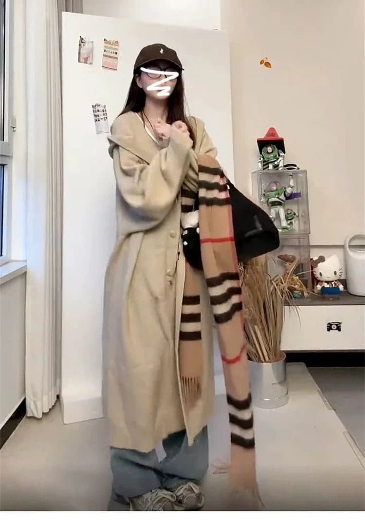 Mid-Long Cardigans Elegante Womens Winter Warm Hoody Cinch Turtlenecks Wrap Ribbed Knitthing Mohair Crew Frilly Knitting Twists